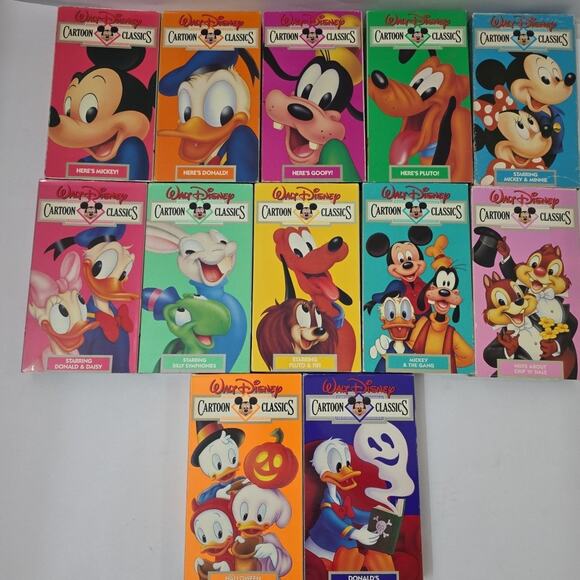 Huge Lot of 12 VTG Disney Cartoon Classic VHS Tapes Mickey, Goofy, Donald - Picture 5 of 6